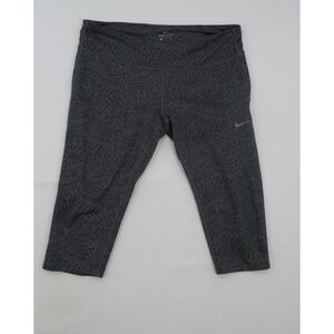 Nike Dri-FIT Womens XL Gray Abstract Print Cropped Leggings Capri Running Pants